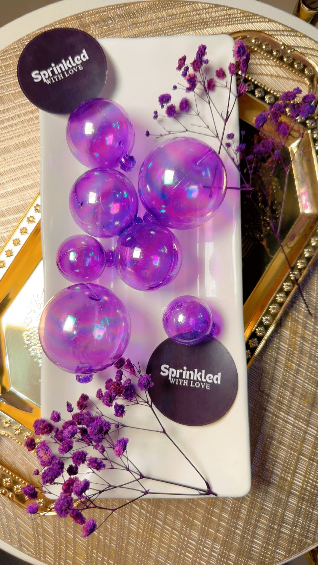 Lavender Cake Ball Toppers 12pcs