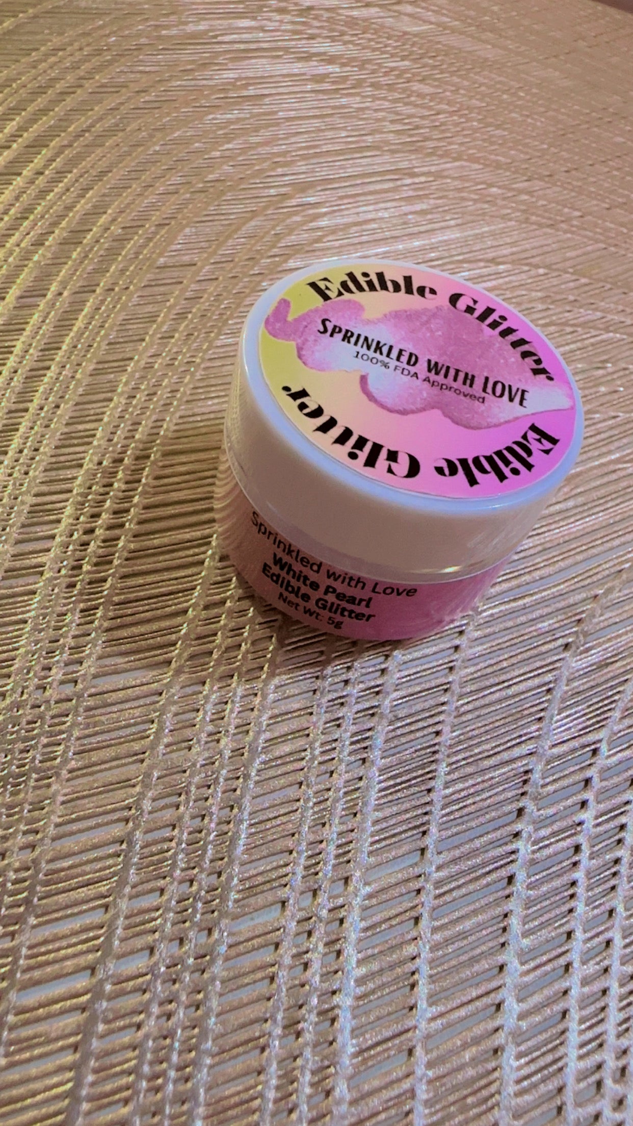 White Pearl Glitter container