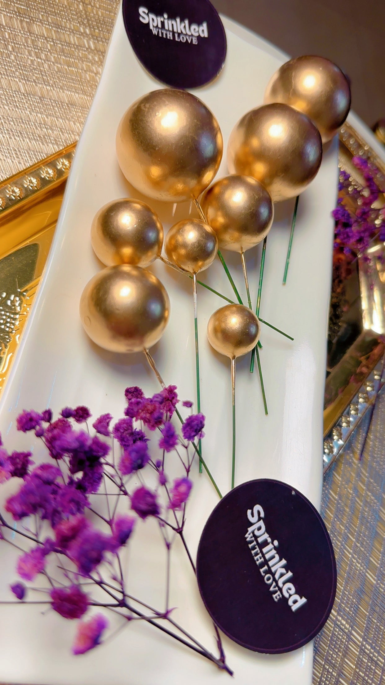 Golden Cake Toppers 20 Pcs