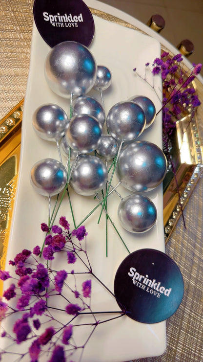 Silver Cake Toppers 20 Pcs