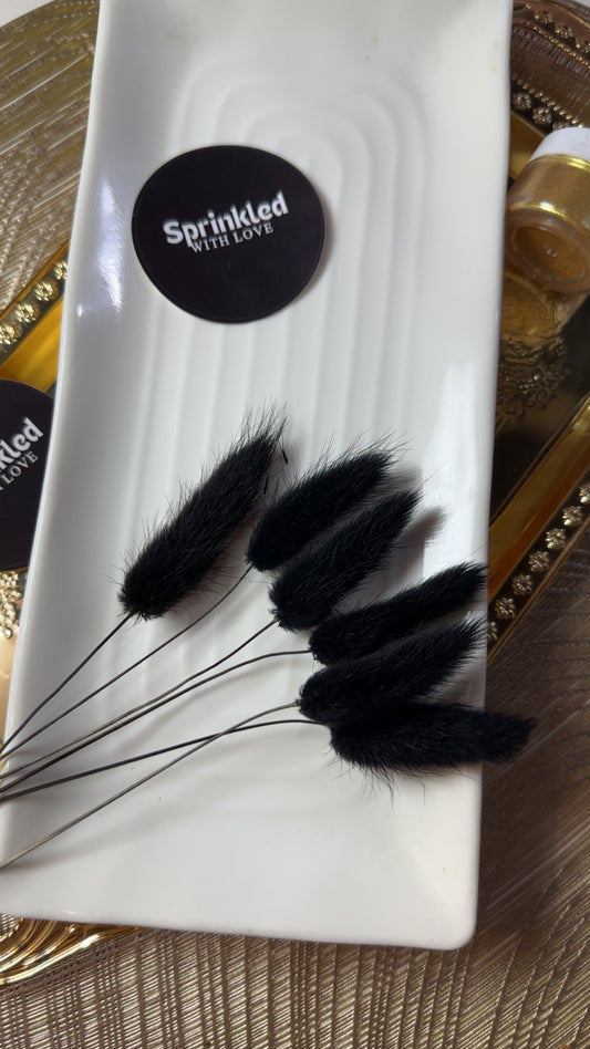 Black Bunny Tails 20 pcs