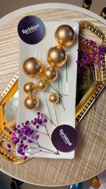 Golden Cake Toppers 20 Pcs
