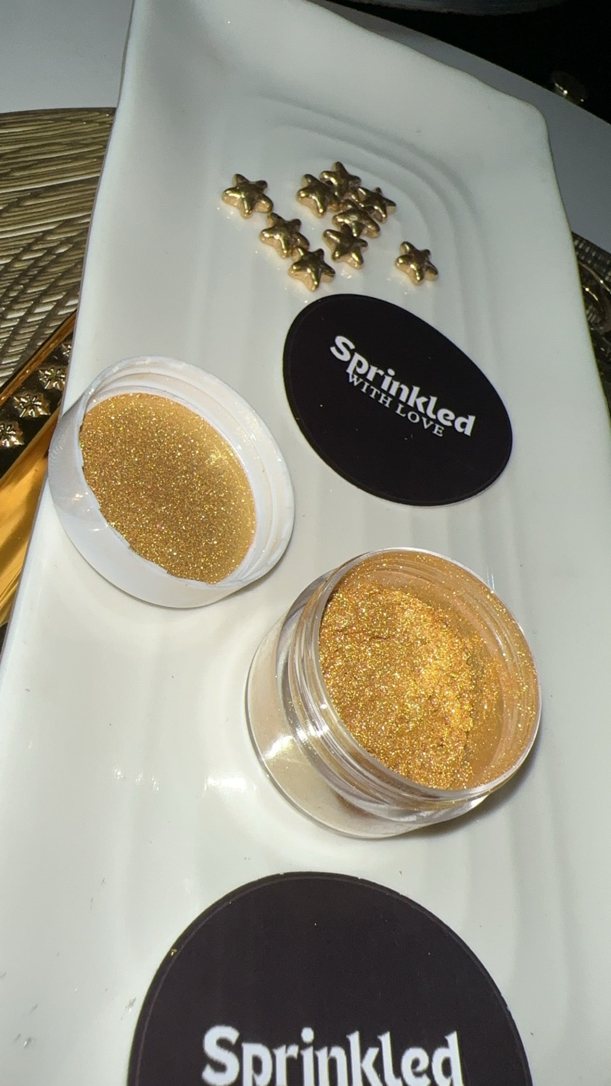 Glam Gold Glitter Container