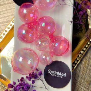 Holographic Pink Cake Ball Topper (12PCS)